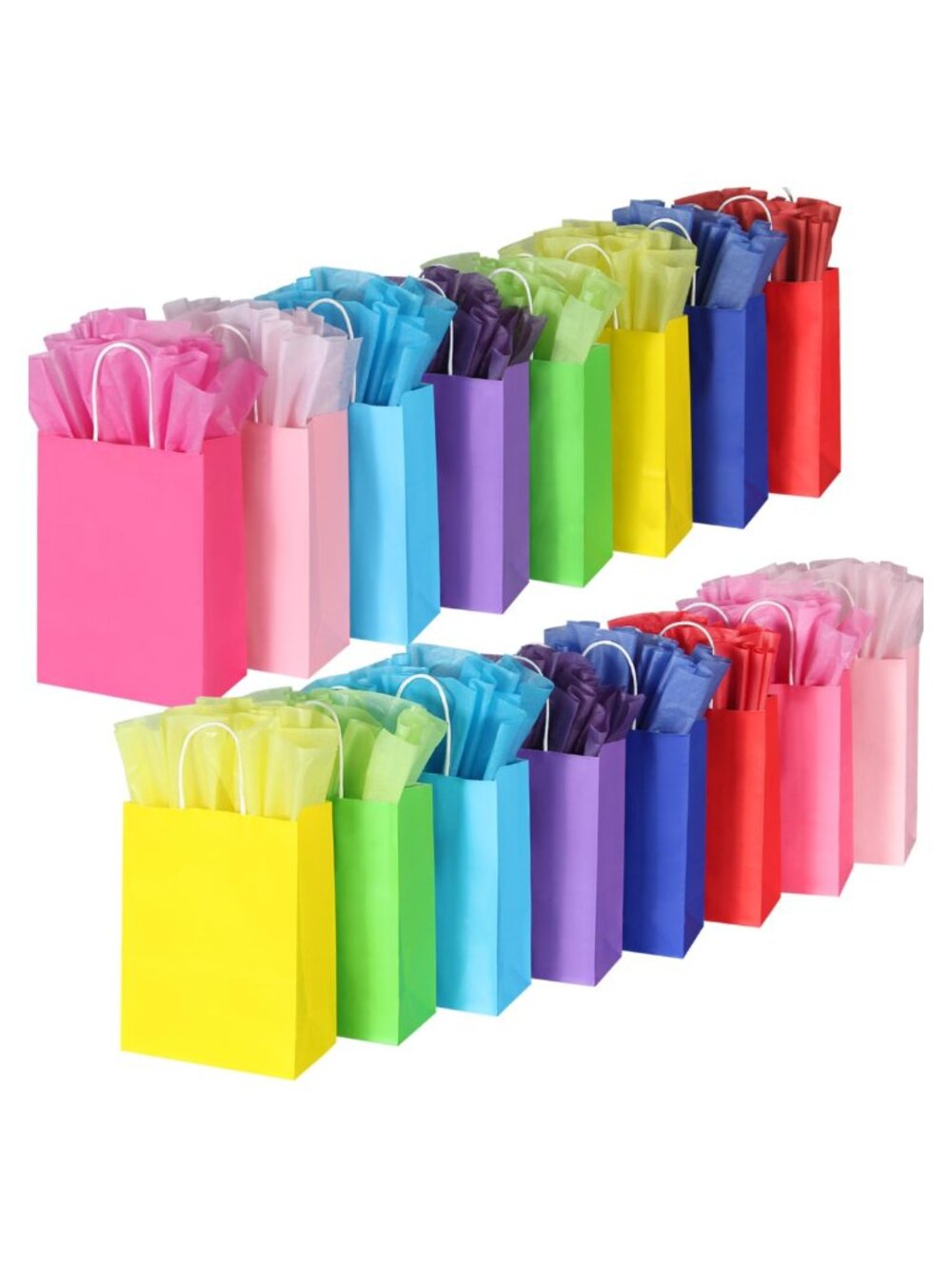 32pc Kraft Paper Gift Bags with Tissues Goodie Treat Bags Party Favor